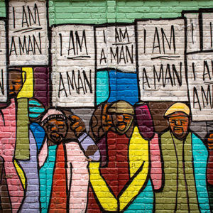 "I am a man" mural.